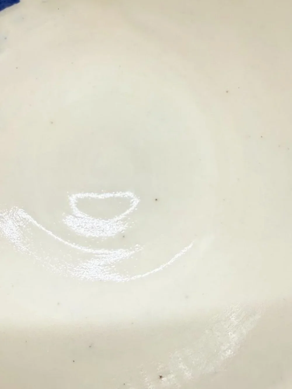 Karis Swink Barry Art Pottery Signed Blue Frog Soup Cereal Bowl Sgraffito Style